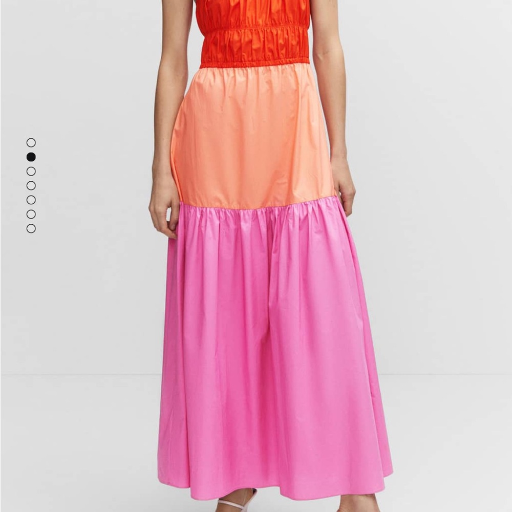 Mango gathered tricolor dress size 4